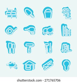 Construction and Building Icon Set. Easy To Edit Vector Image.