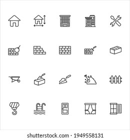 Construction building icons set vector graphic illustration