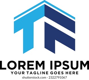 Construction Building letter TF logo