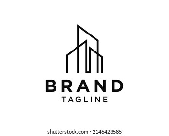 Construction Building Logo Architecture Simple Flat Geometric Line
