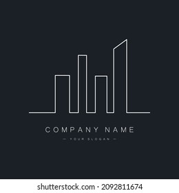 Construction and building logo. Business sign template for Real Estate, brokerage, building and renovation businesses. Modern linear style. Company Vector illustration