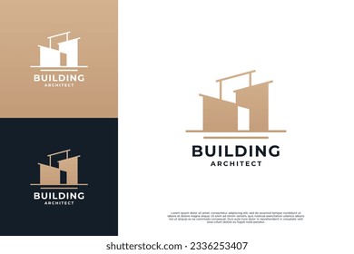 Arquitectura de diseño de logotipos de construcción.