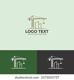 Construction building logo design template