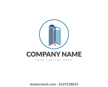 Construction Building logo design with vector template, building real estate apartment logo design inspiration.