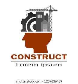 Construction Building logo template  on white background working  Industrial working industry concept. icon vector illustration