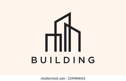 Construction Building Logo Vector Design Template Stock Vector (Royalty ...