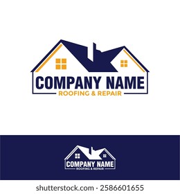 Construction Building Roofing Logo Icon Design