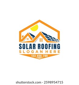Construction building solar energy and home logo design template. Vector illustration