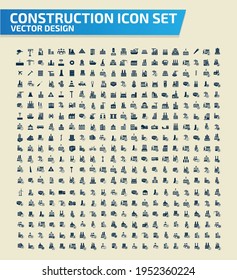 Construction and building vector icon set