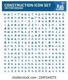 Construction and building vector icon set