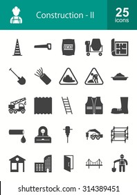 Construction and Buildings icon set. Suitable for web apps, mobile apps and print media.