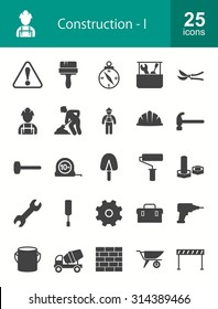 Construction and Buildings icon set. Suitable for web apps, mobile apps and print media.