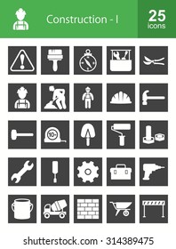 Construction and Buildings icon set. Suitable for web apps, mobile apps and print media.