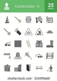 Construction and Buildings icon set. Suitable for web apps, mobile apps and print media.