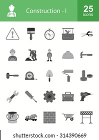 Construction and Buildings icon set. Suitable for web apps, mobile apps and print media.