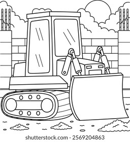 Construction Bulldozer Coloring Page for Kids