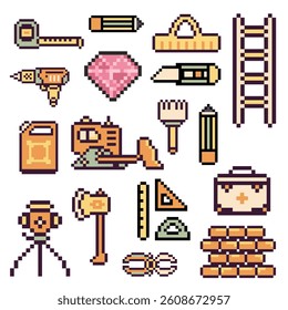construction bundle set pixel art