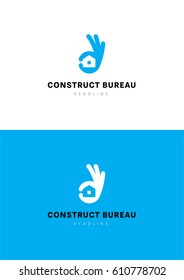 Construction bureau logo template.