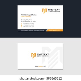 construction business card with the letter M