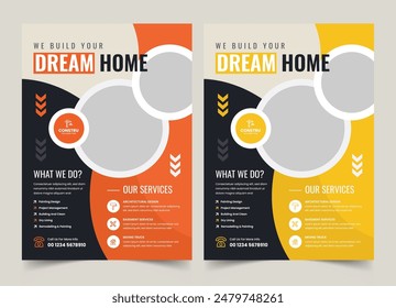 Construction Business Flyer Template, a4 flyer template, Clean Construction Flyer, Business Corporate Flyer