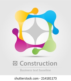 Construction business icon for creative design