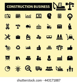 ícones de negócios de construção