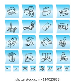 Construction buttons and icons, vector illustration