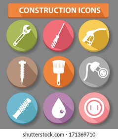 Construction buttons,colorful version,vector