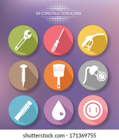 Construction buttons,colorful version,vector