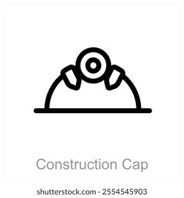 Construction Cap and helmet icon concept