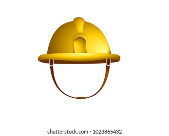 Construction Cap with Strap - Cartoon Vector Image