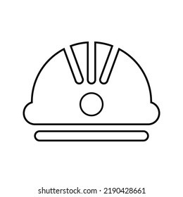 Construction, cap, work icon. Outline vector design.