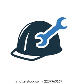 Construction, cap, work, repair icon. Editable vector logo.