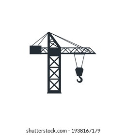 Construction car icon, build machine, vector isolated illustration, side view on white background. 