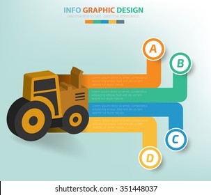 Construction car info graphic design,label for text,vector
