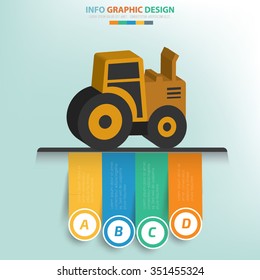 Construction car info graphic design,label for text,vector