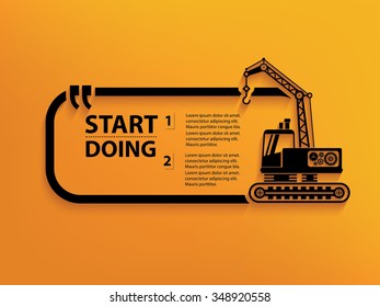 Construction car Quotation Mark Speech Bubble,design