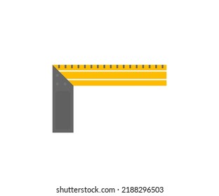 Construction Carpenter Ruler, Hand Tools Logo Design. Construction Industry, Housework. Professional Tools For Crafting. DIY Maker And Carpentry Work Concept Vector Design And Illustration.