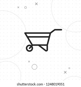 Construction cart icon, vector best line icon on texture background , EPS 10