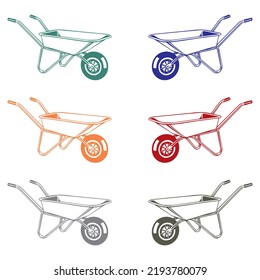 Ilustración de vectores de iconos de carrito de construcción
