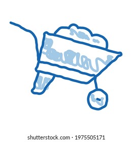 Construction Cart sketch icon vector. Hand drawn blue doodle line art Construction Cart sign. isolated symbol illustration