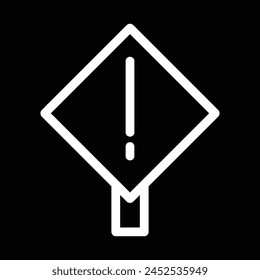 construction caution board icon outline