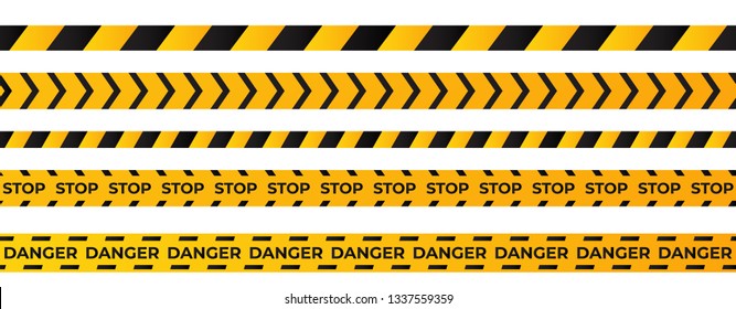 Construction Caution Tape . Yellow Danger Area Ribbon . 