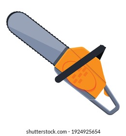 Construction chainsaw icon. Cartoon of construction chainsaw vector icon for web design isolated on white background