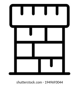 Icono de chimenea de construcción. Icono del vector de la chimenea de construcción de contorno para el diseño web aislado en fondo blanco