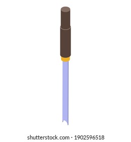 Construction chisel icon. Isometric of construction chisel vector icon for web design isolated on white background