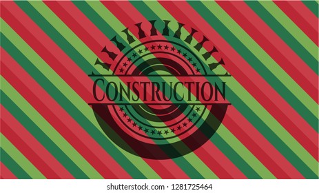Construction christmas style emblem.