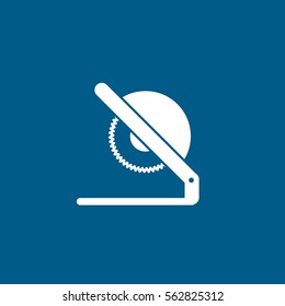 Construction Circular Saw Flat Icon On Blue Background