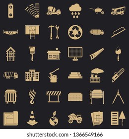 Construction in city icons set. Simple style of 36 construction in city vector icons for web for any design
