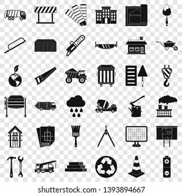 Construction in city icons set. Simple style of 36 construction in city vector icons for web for any design